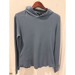 Vince Dusty Blue Waffle Thermal Knit Hoodie size Small